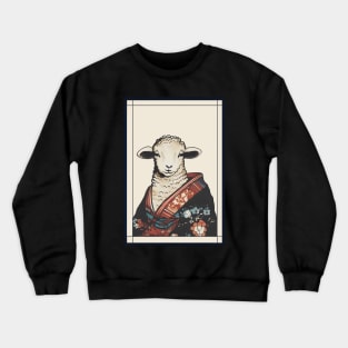 Sheep with kimono japanese vintage Crewneck Sweatshirt